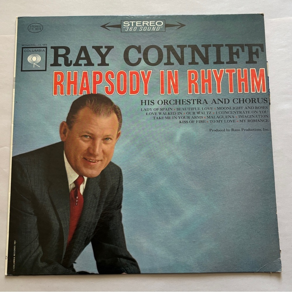 Vintage Ray Conniff Rhapsody In Rhythm Vinyl Record‎ 1962